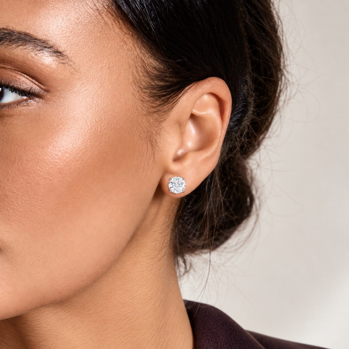 5mm Lab Diamond Earrings 925 / 1 CTW