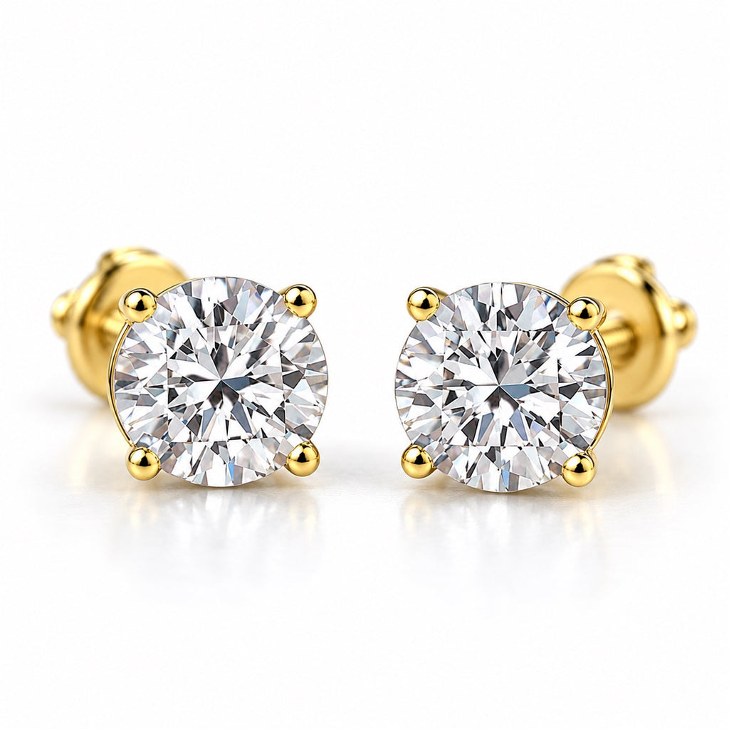 5mm Lab Diamond Earrings 925 / 1 CTW