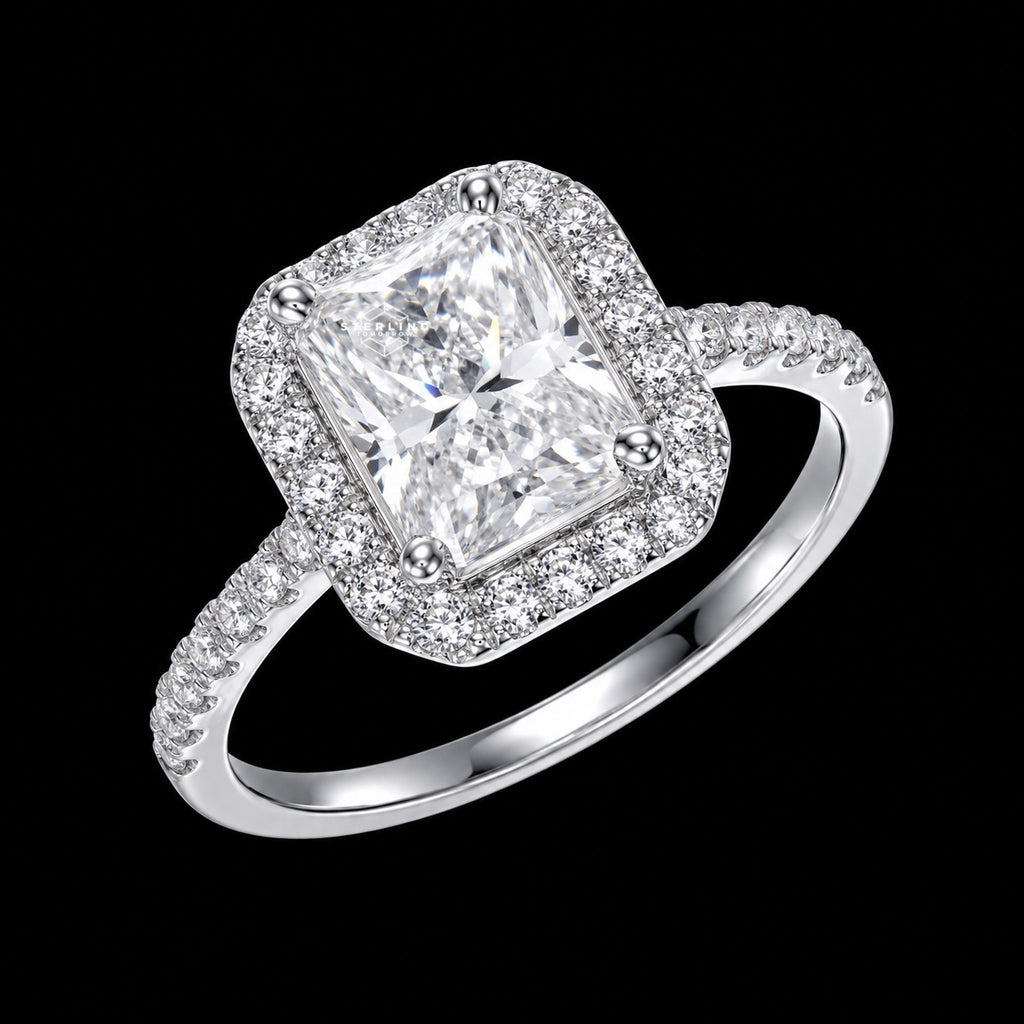 Radiant Cut Moissanite Ring
