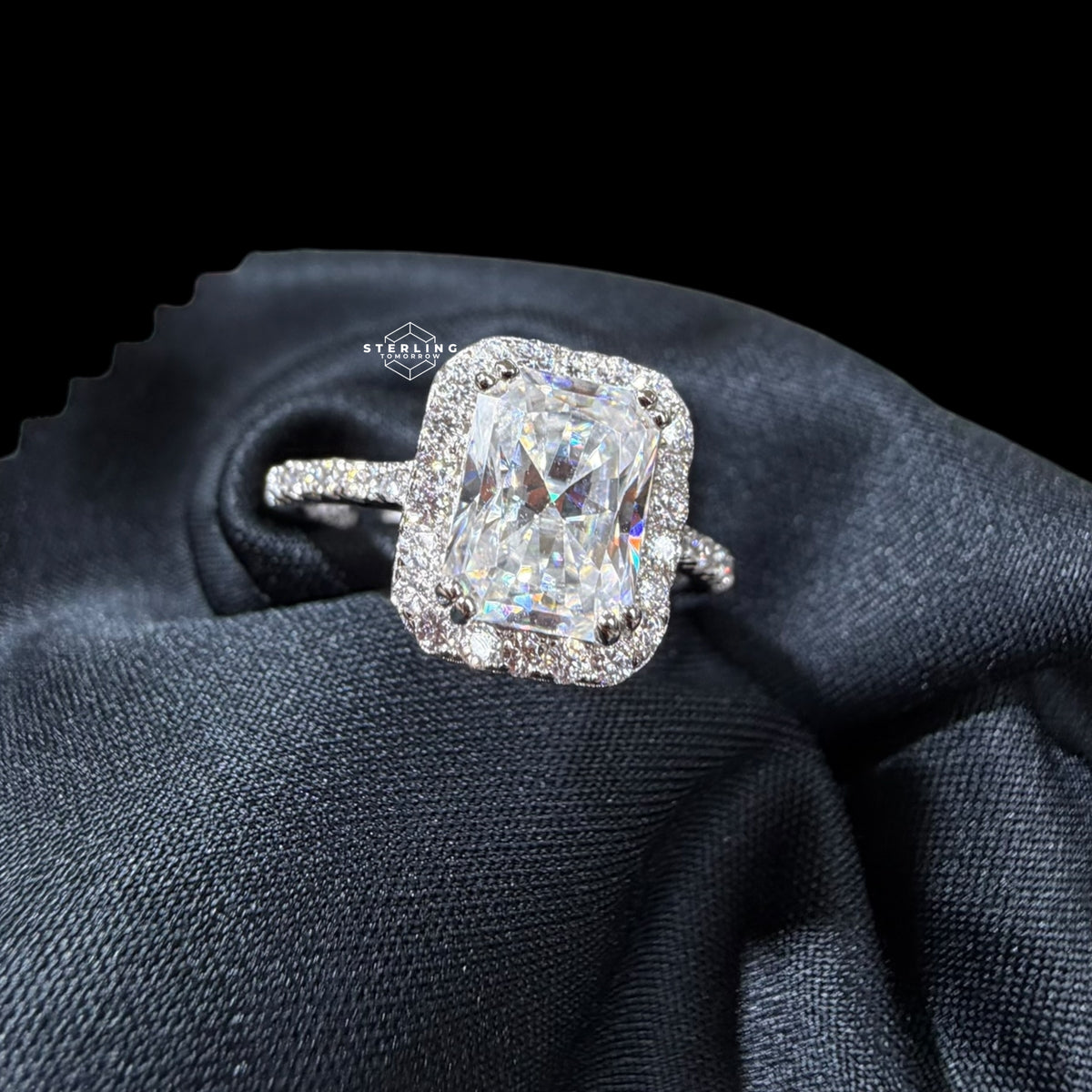 Radiant Cut Moissanite Ring