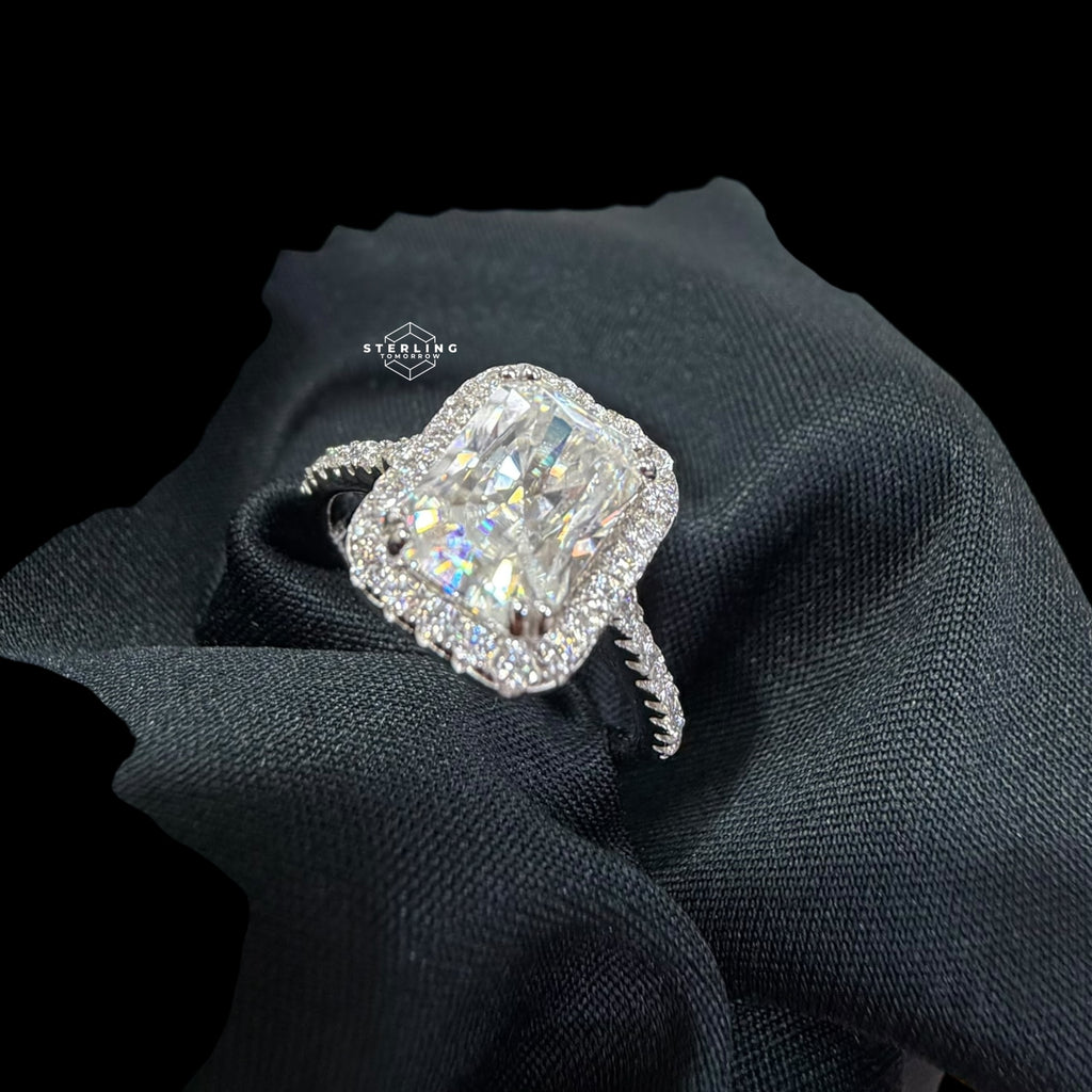 Radiant Cut Moissanite Ring