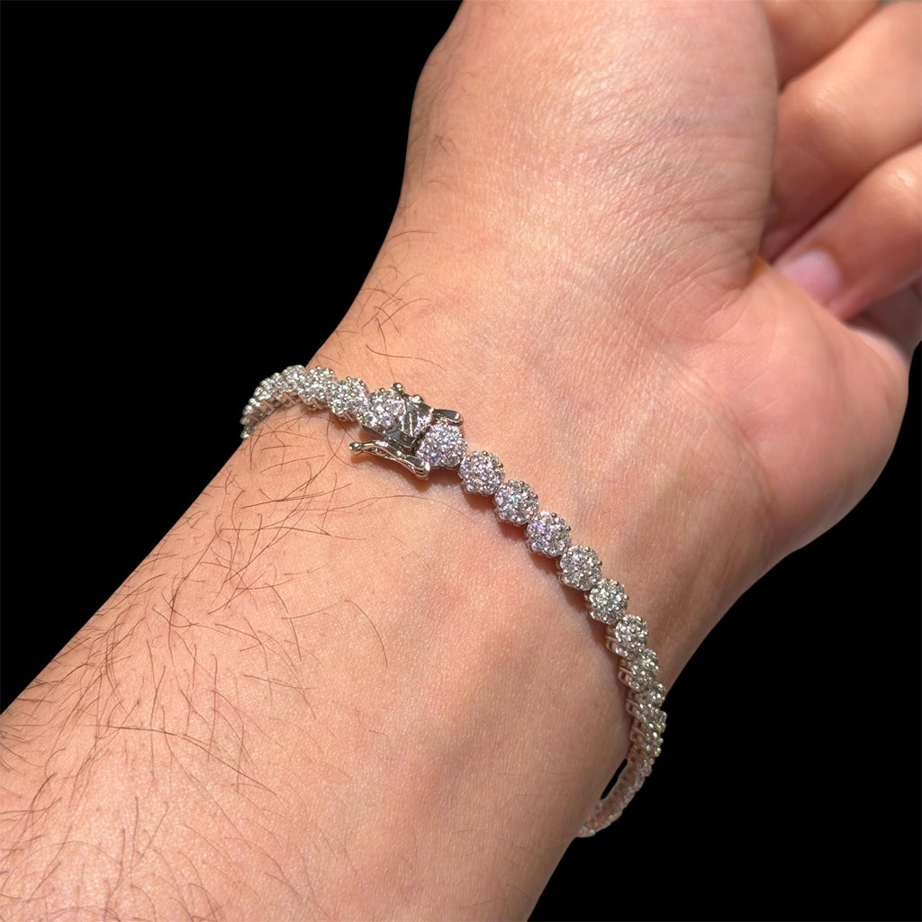 5mm Flower Honeycomb 14k Gold Finish Bracelet