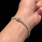 5mm Flower Honeycomb 14k Gold Finish Bracelet
