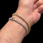5mm Flower Honeycomb 14k Gold Finish Bracelet