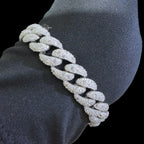 12mm Moissanite Upside Down Set Cuban Bracelet