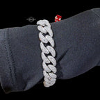 12mm Moissanite Upside Down Set Cuban Bracelet
