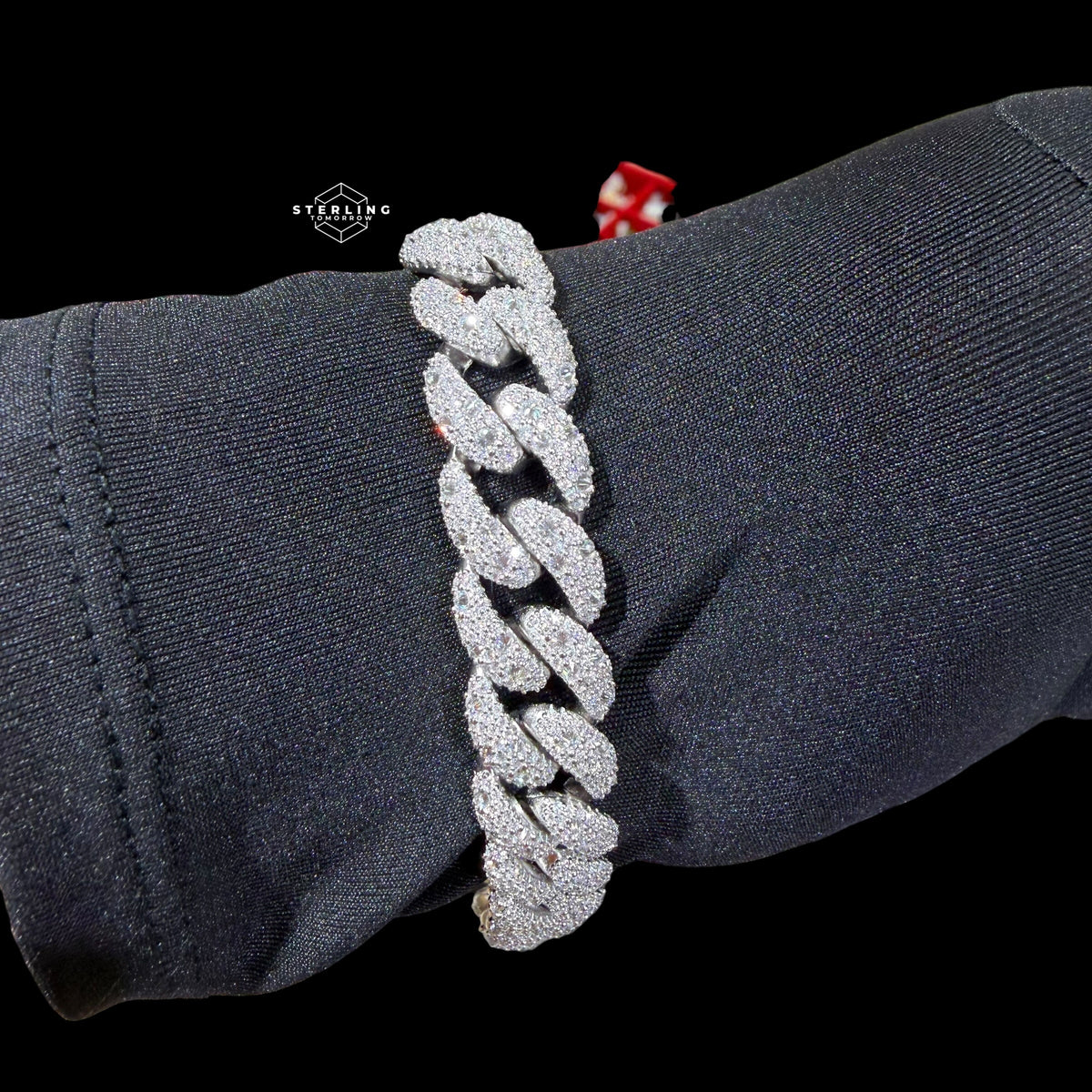 12mm Moissanite Upside Down Set Cuban Bracelet