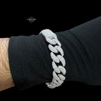 12mm Moissanite Upside Down Set Cuban Bracelet