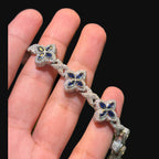 Moissanite Blue Star Infinity Bracelet 17mm 8"
