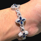 Moissanite Blue Star Infinity Bracelet 17mm 8"