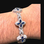 Moissanite Blue Star Infinity Bracelet 17mm 8"