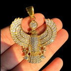 Gold Eagle Pendant Necklace, Stainless Steel Necklace for Men, CZ Eagle Pendant, 14K Gold PVD 316L Waterproof Necklace, Gift for Him