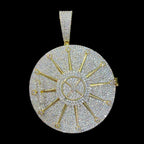 Mens 14K Gold Plated CZ Iced Out Money Locket Pendant Opens Up Rope Chain