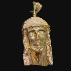Big Gold Iced Out Jesus Pendant 14k Gold Plated Diamond-Cut