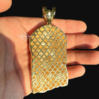 Big Gold Iced Out Jesus Pendant 14k Gold Plated Diamond-Cut