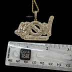 Iced Out All Bosses No Workers Pendant, 14K Gold Plated Baguette CZ Hip Hop Necklace for Men with Rope Chain