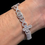 Moissanite Marquis Eye Cross Infinity Bracelet - 8.5"