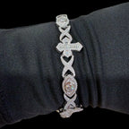 Moissanite Marquis Eye Cross Infinity Bracelet - 8.5"