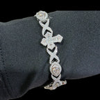 Moissanite Marquis Eye Cross Infinity Bracelet - 8.5"