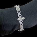 Moissanite Marquis Eye Cross Infinity Bracelet - 8.5"