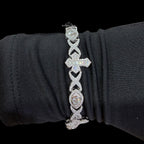 Moissanite Marquis Eye Cross Infinity Bracelet - 8.5"