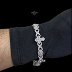 Moissanite Marquis Eye Cross Infinity Bracelet - 8.5"