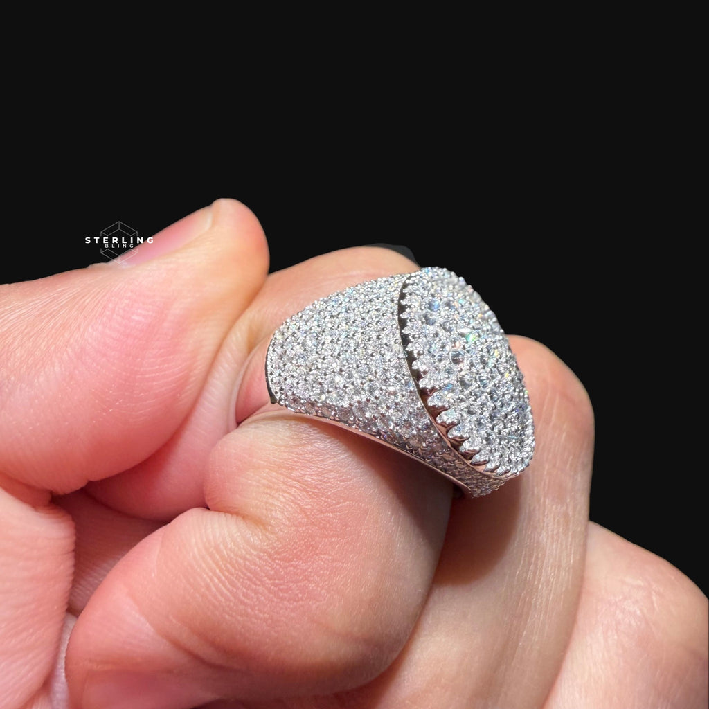 Moissanite Upside Down Pointer Mens Ring