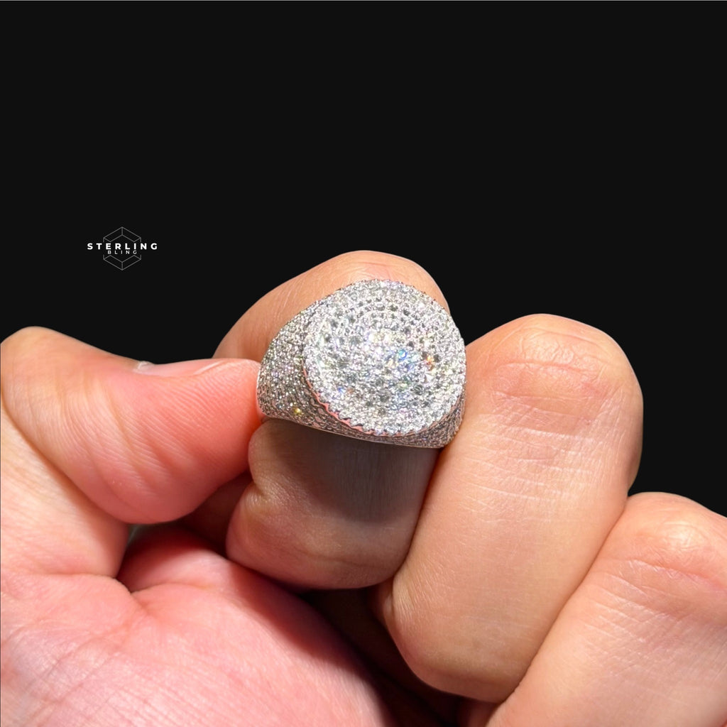 Moissanite Upside Down Pointer Mens Ring