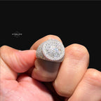 Moissanite Upside Down Pointer Mens Ring
