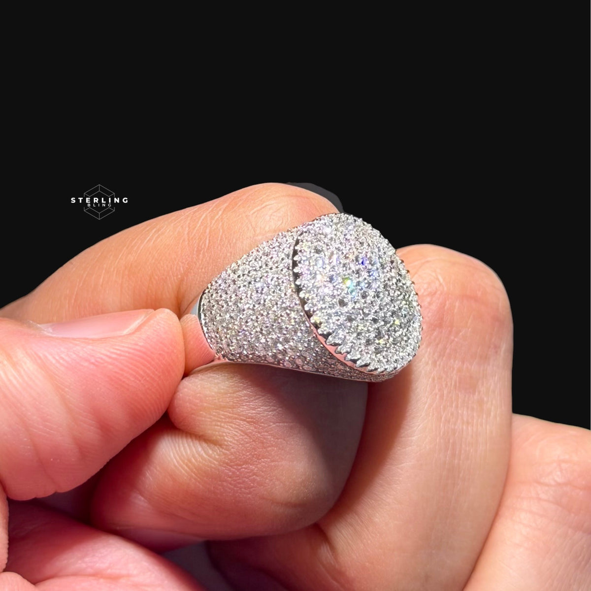 Moissanite Upside Down Pointer Mens Ring