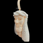 Moissanite Rose Gold Two Tone Baguette Jesus Pendant