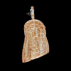 Moissanite Rose Gold Two Tone Baguette Jesus Pendant