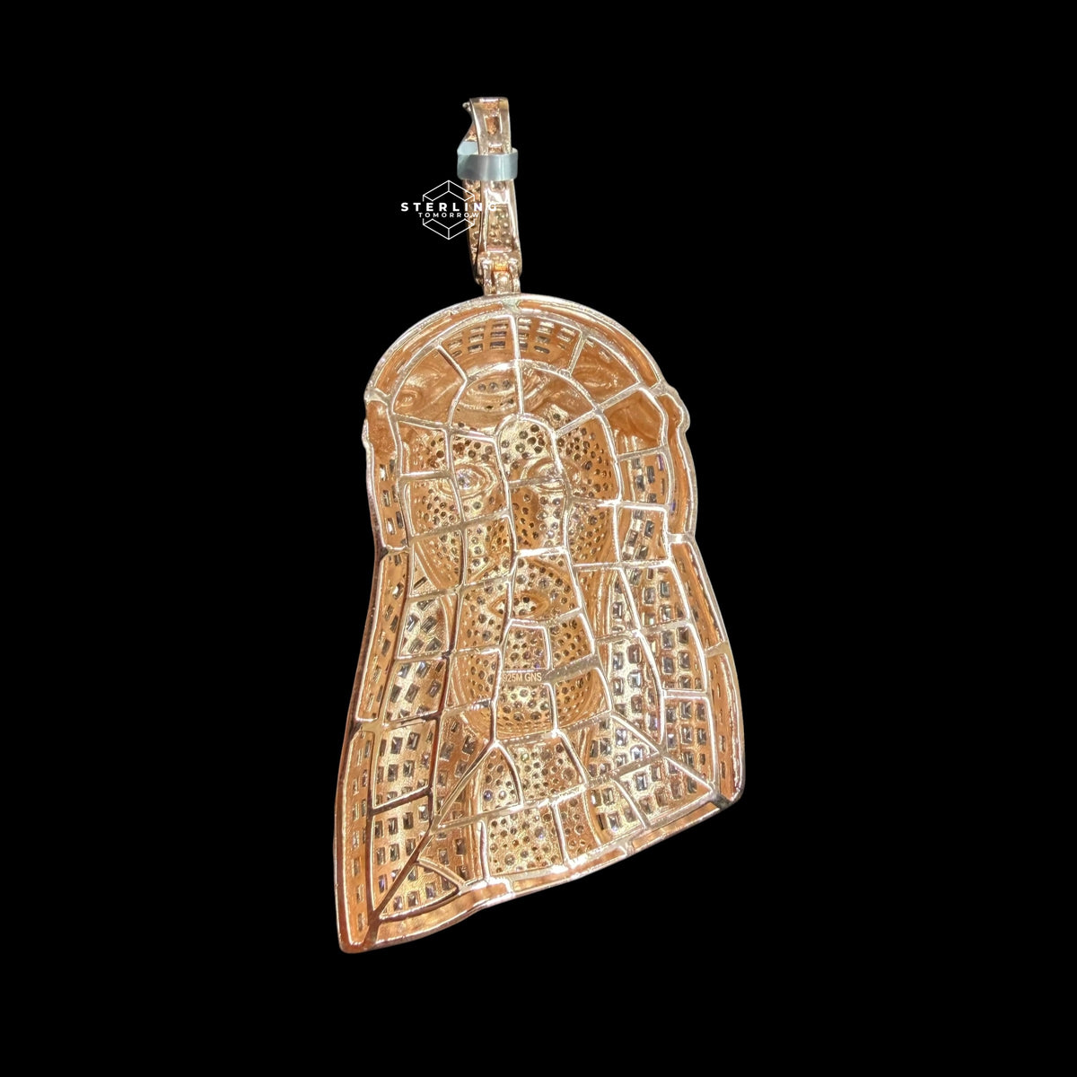 Moissanite Rose Gold Two Tone Baguette Jesus Pendant