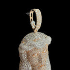 Moissanite Rose Gold Two Tone Baguette Jesus Pendant