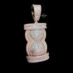 Moissanite Hour Glass Pendant Rose Gold