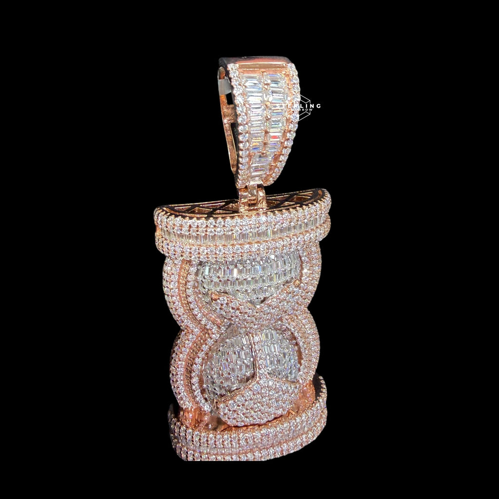 Moissanite Hour Glass Pendant Rose Gold