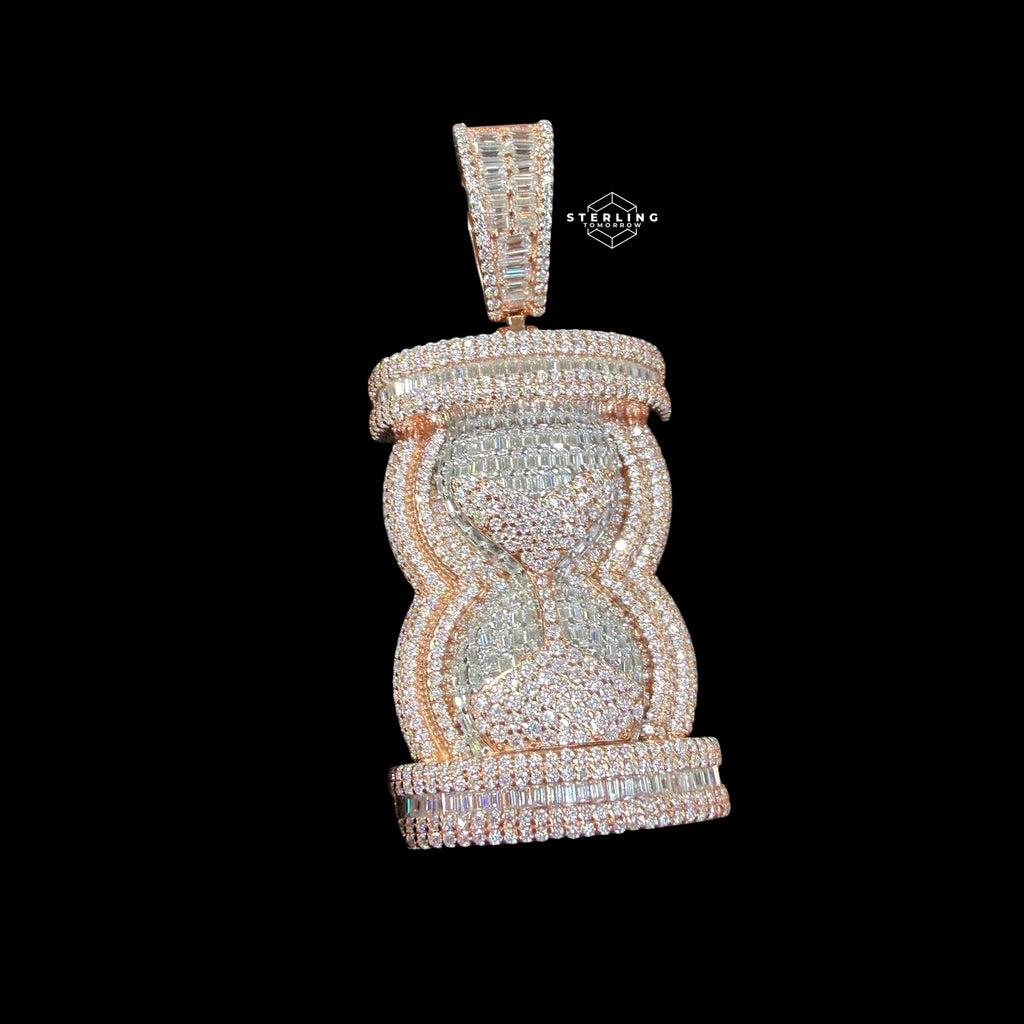 Moissanite Hour Glass Pendant Rose Gold