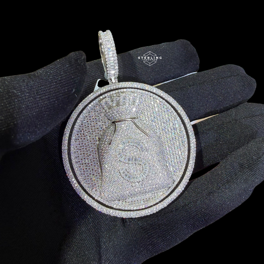 Moissanite Spinning Money Bag Pendant