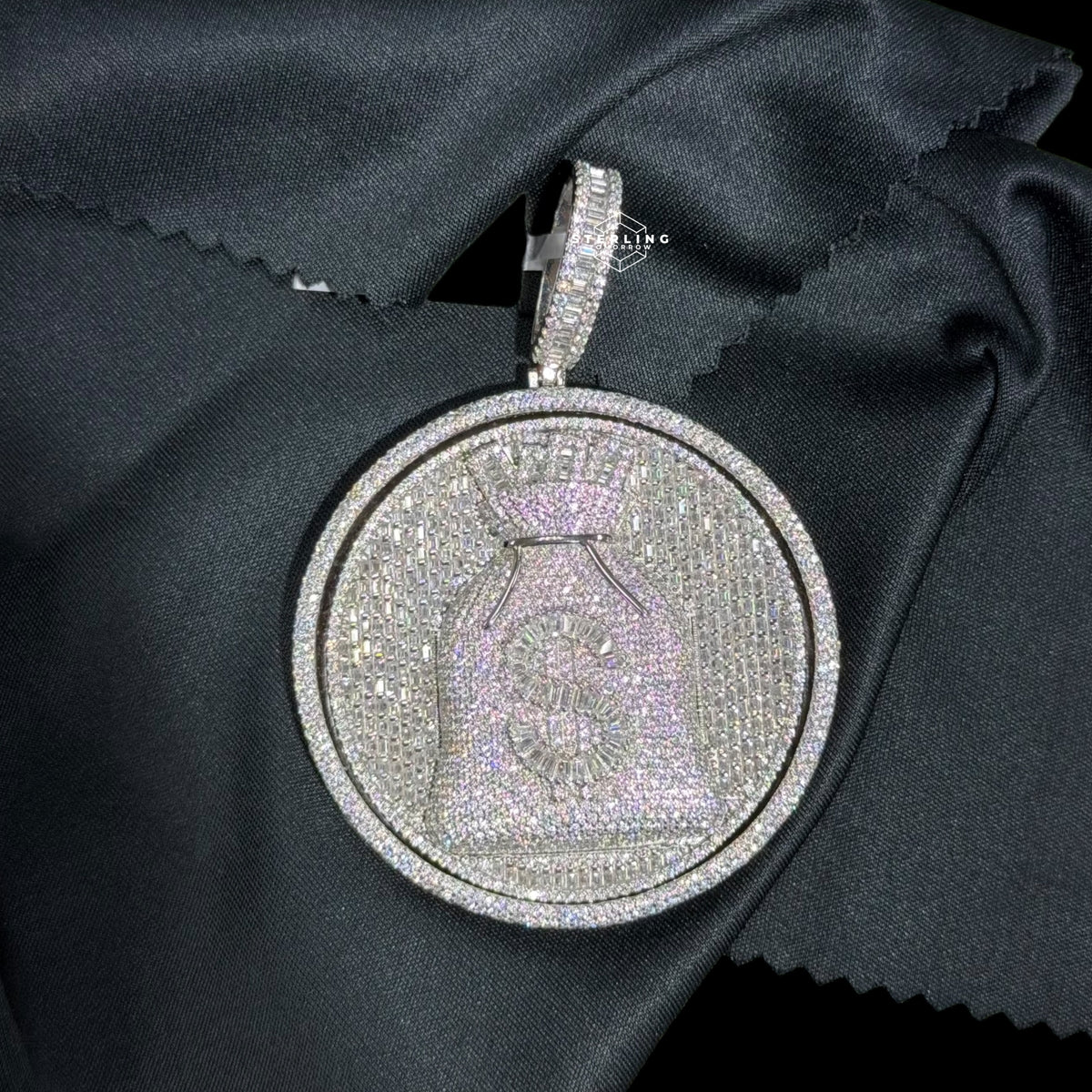 Moissanite Spinning Money Bag Pendant