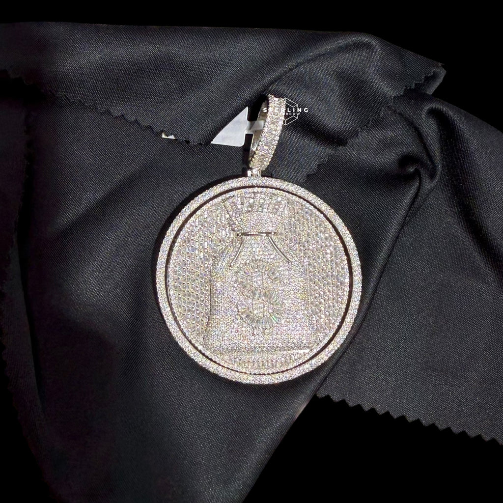Moissanite Spinning Money Bag Pendant