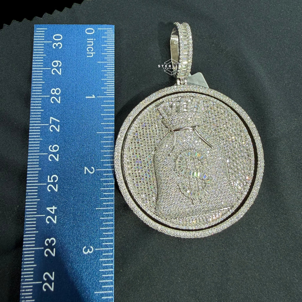 Moissanite Spinning Money Bag Pendant