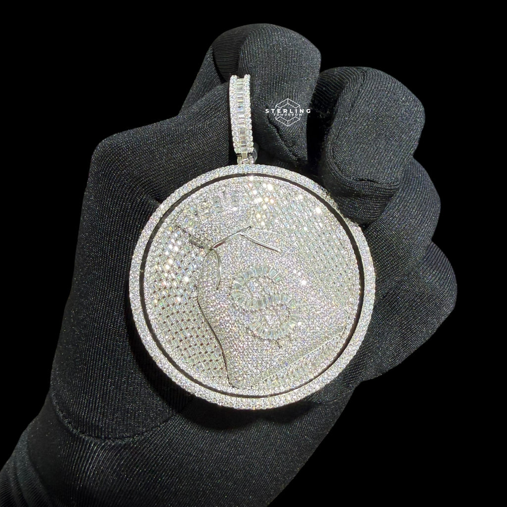 Moissanite Spinning Money Bag Pendant