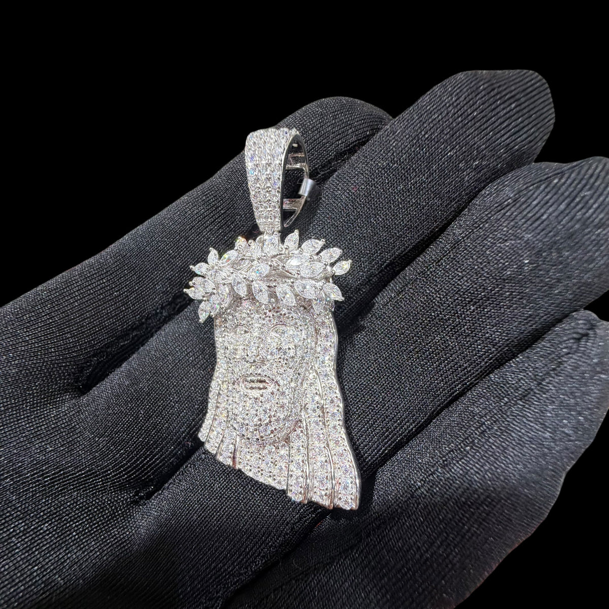 Moissanite Marquis Thorns Jesus Pendant