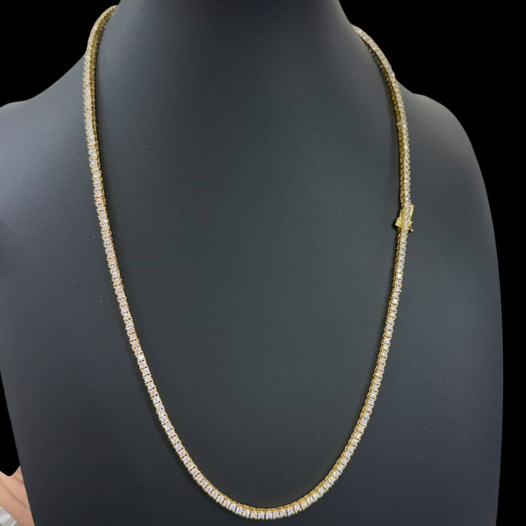 2mm Moissanite Tennis Chain Gold Finish
