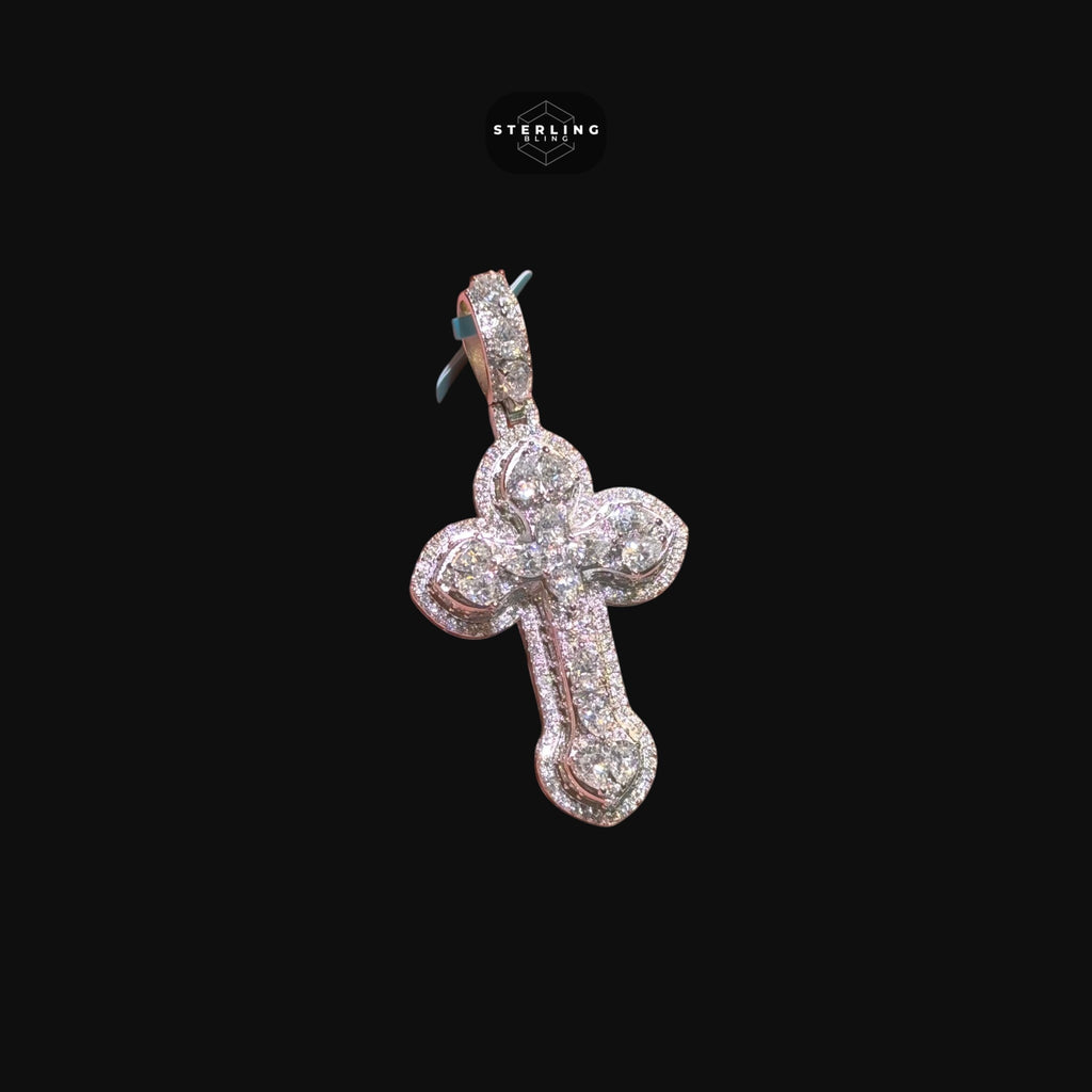 Moissanite Small Pear Cut Cross Pendant