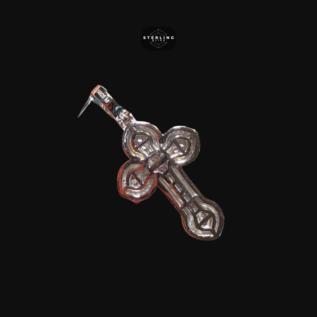 Moissanite Small Pear Cut Cross Pendant
