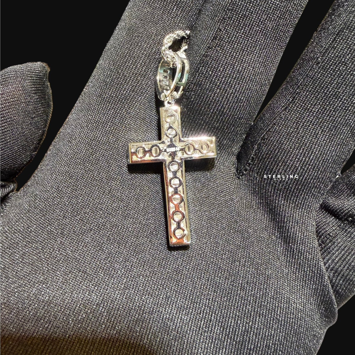 Moissanite Baguette Cross Pendant