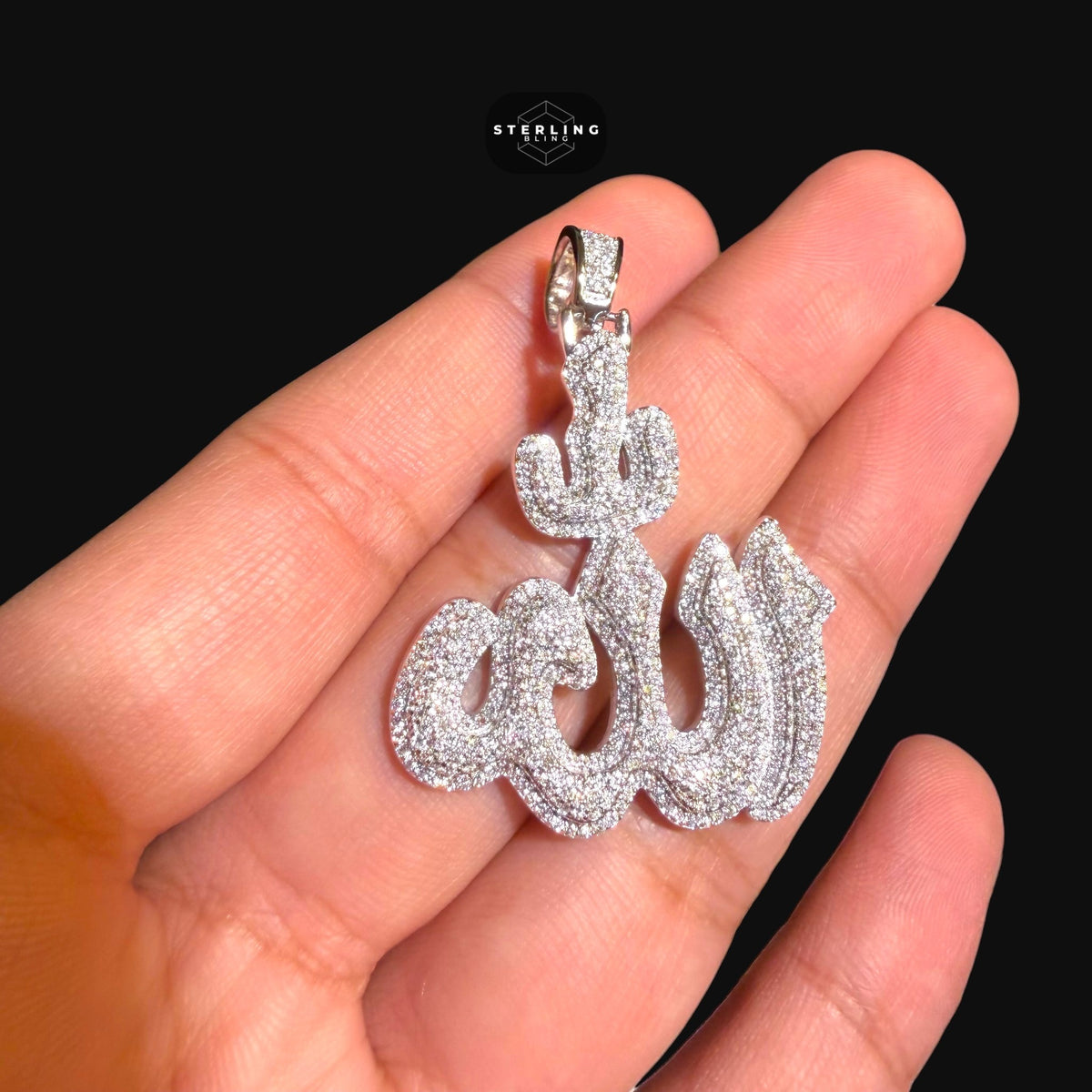 Moissanite Allah Pendant