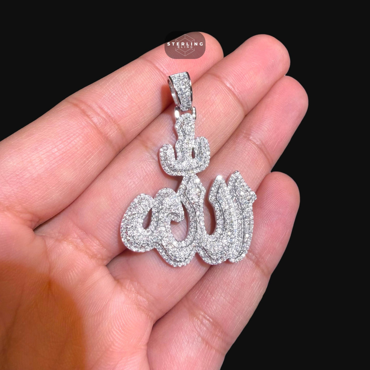 Moissanite Allah Pendant