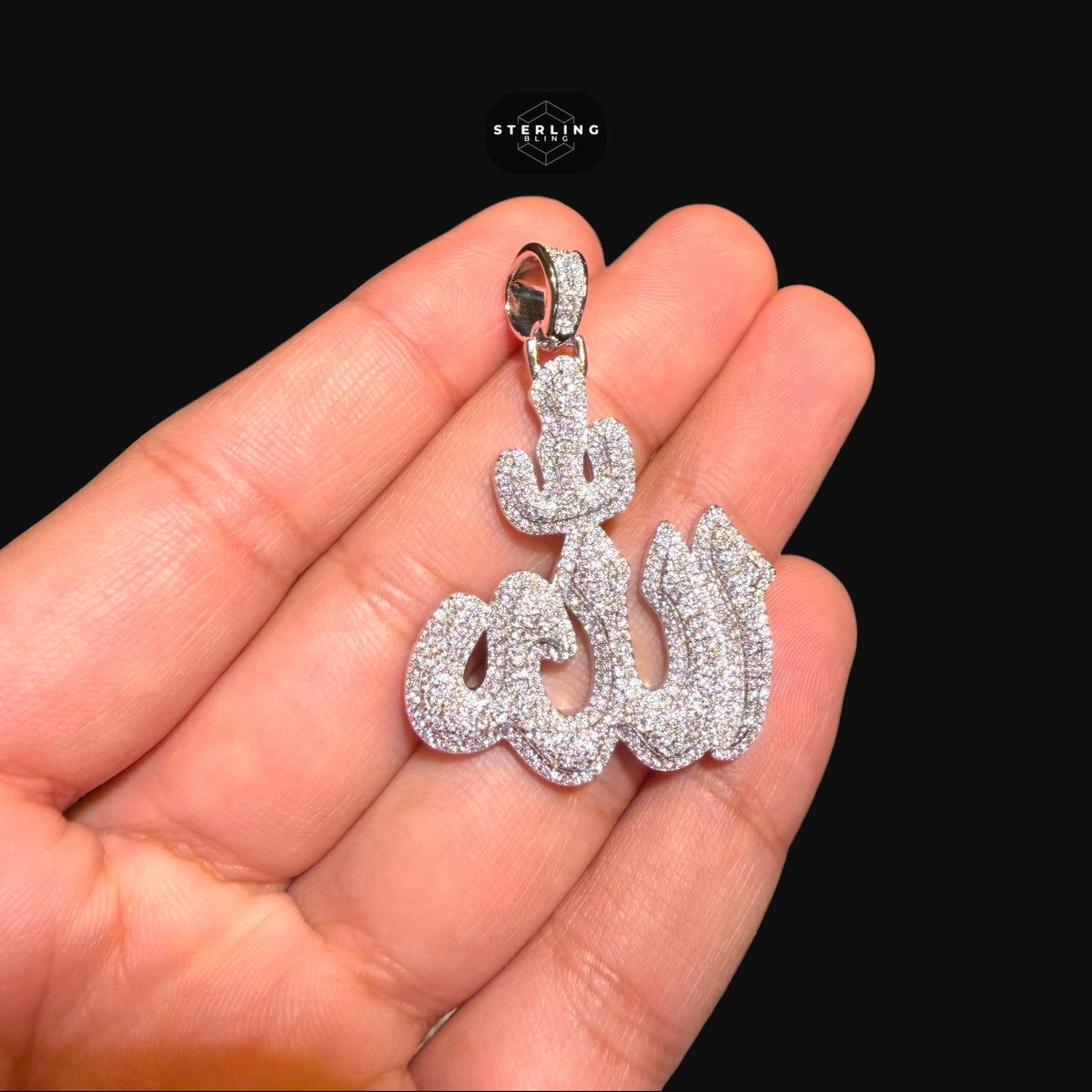Moissanite Allah Pendant